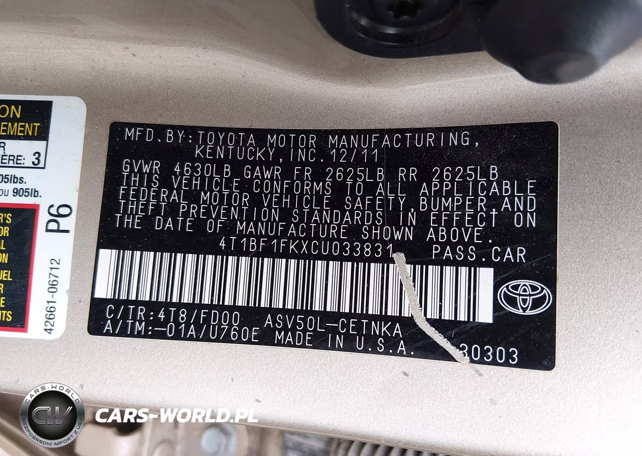 2012 Toyota Camry Le VIN:4T1BF1FKXCU033831 - 9