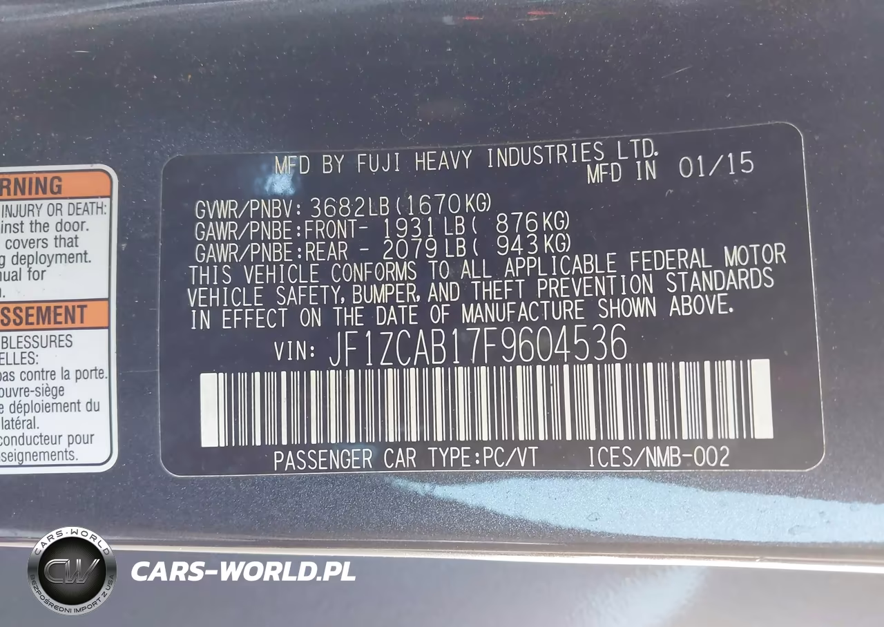 2015 Subaru Brz Premium VIN:JF1ZCAB17F9604536 - 9