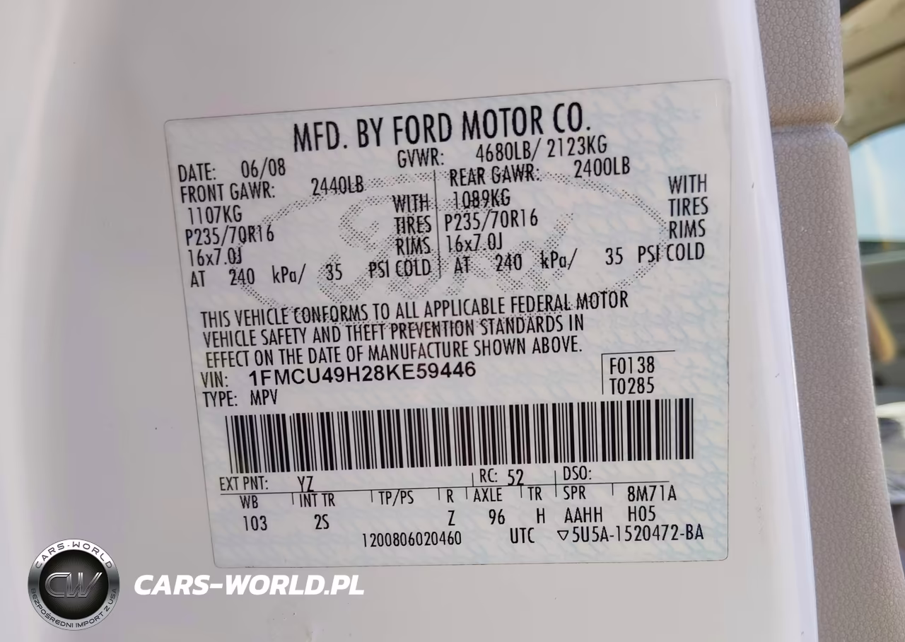 2008 Ford Escape Hybrid VIN:1FMCU49H28KE59446 - 9