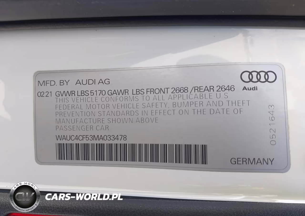 2021 Audi S5 Sportback Premium Plus Tfsi Quattro Tiptronic VIN:WAUC4CF53MA033478 - 9