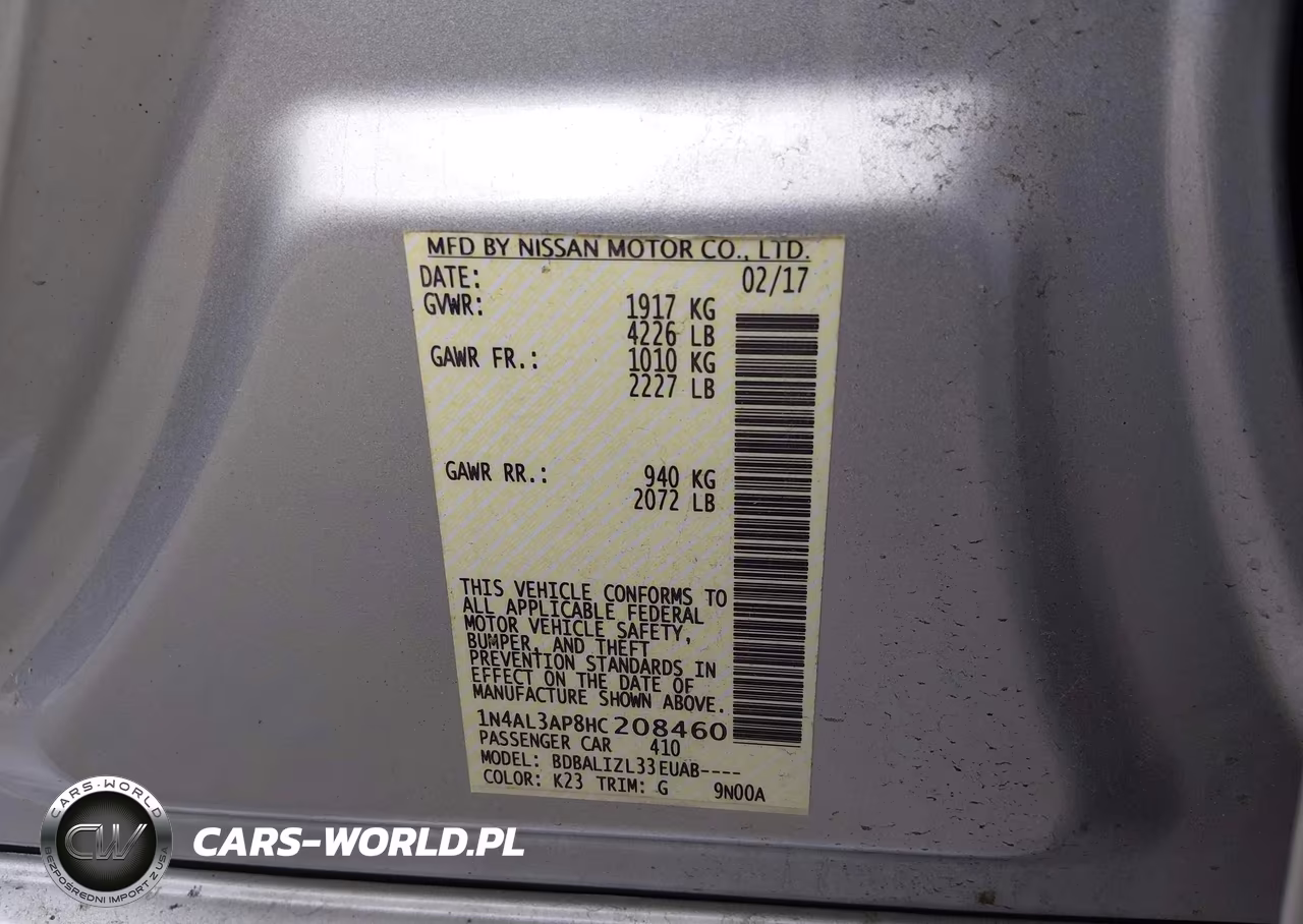 2017 Nissan Altima 2.5 Sv VIN:1N4AL3AP8HC208460 - 9
