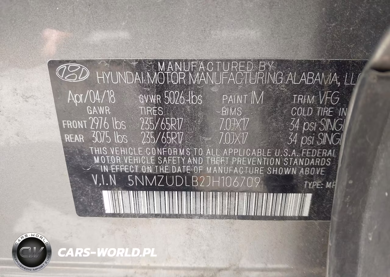 2018 Hyundai Santa Fe Sport 2.4L VIN:5NMZUDLB2JH106709 - 9