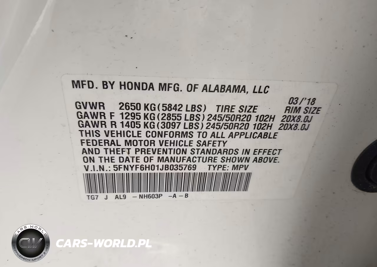 2018 Honda Pilot Elite VIN:5FNYF6H01JB035769 - 9