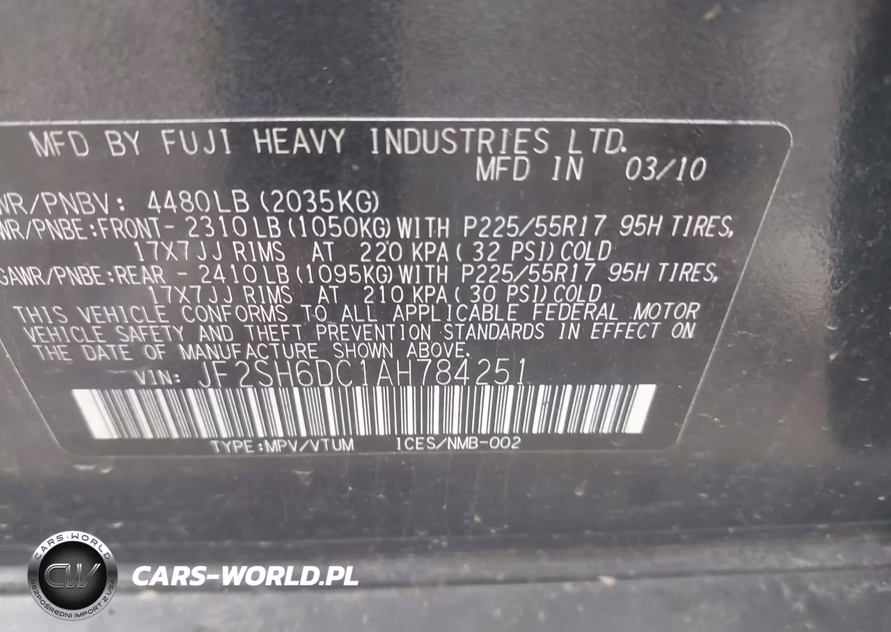 2010 Subaru Forester 2.5X Limited VIN:JF2SH6DC1AH784251 - 9