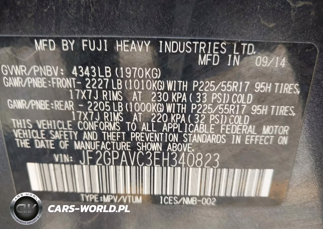 2014 Subaru Xv Crosstrek 2.0I Premium VIN:JF2GPAVC3EH340823 - 9