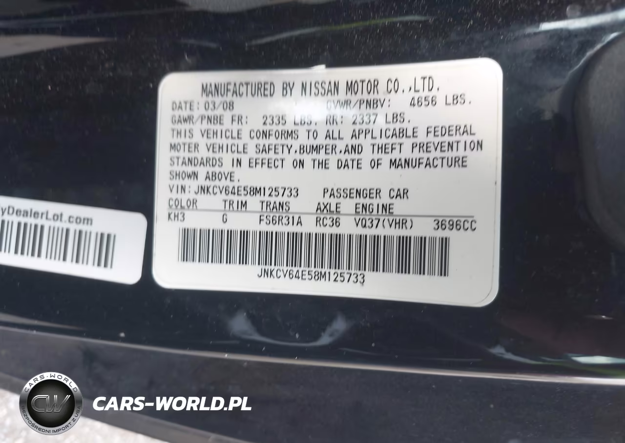 2008 Infiniti G37 Sport VIN:JNKCV64E58M125733 - 9