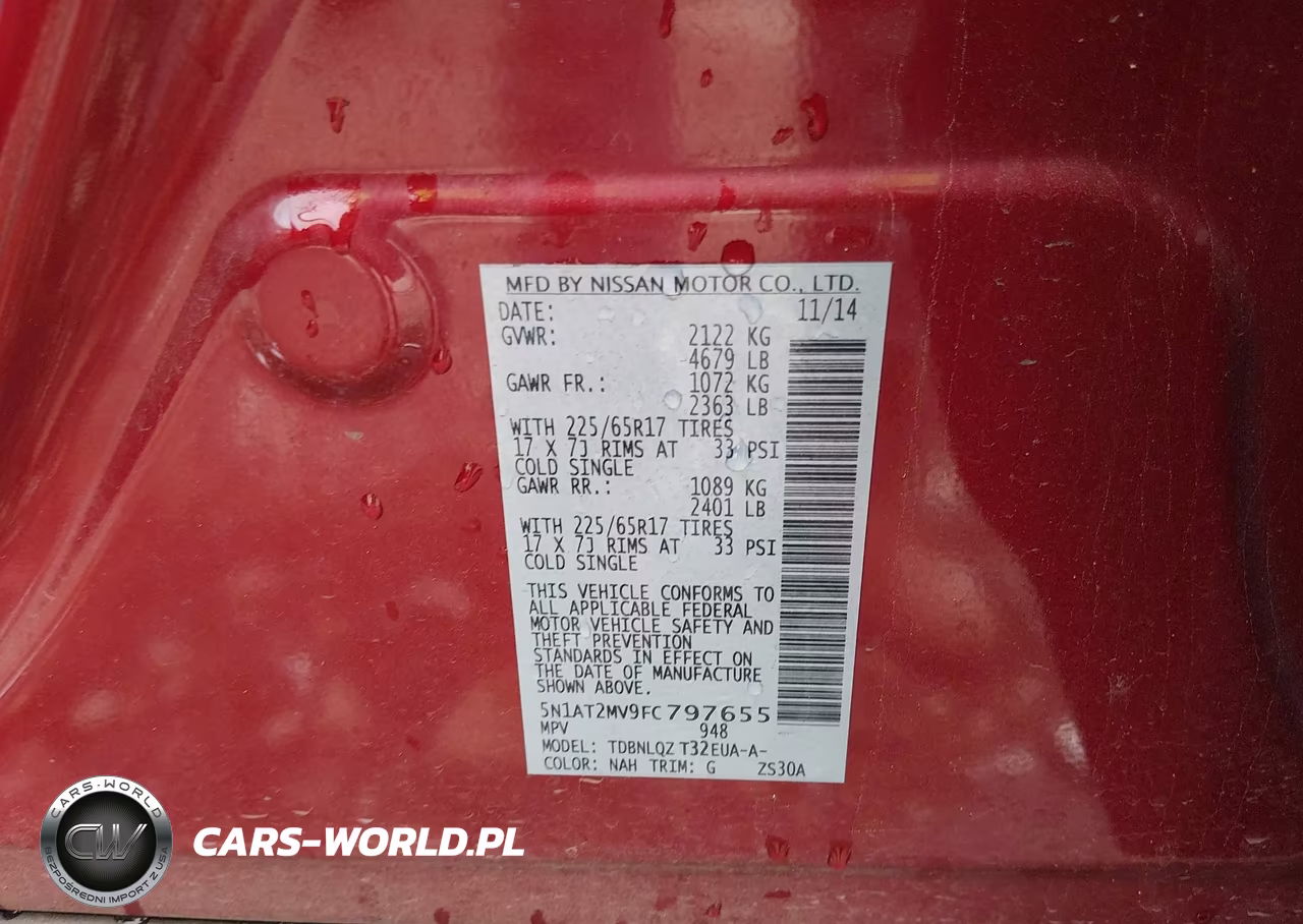 2015 Nissan Rogue S-Sl-Sv VIN:5N1AT2MV9FC797655 - 9