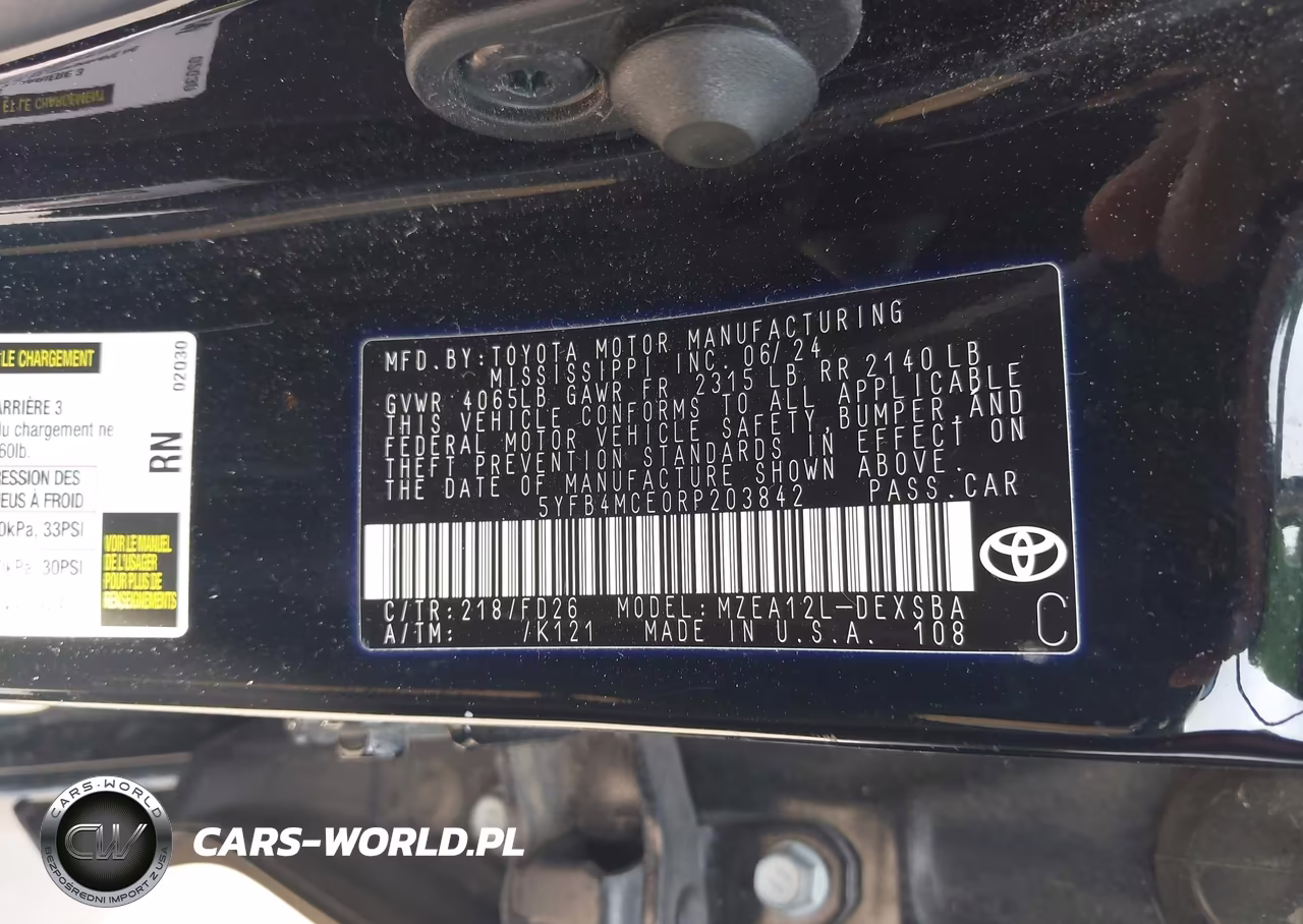 2024 Toyota Corolla Nightshade Edition VIN:5YFB4MCE0RP203842 - 9