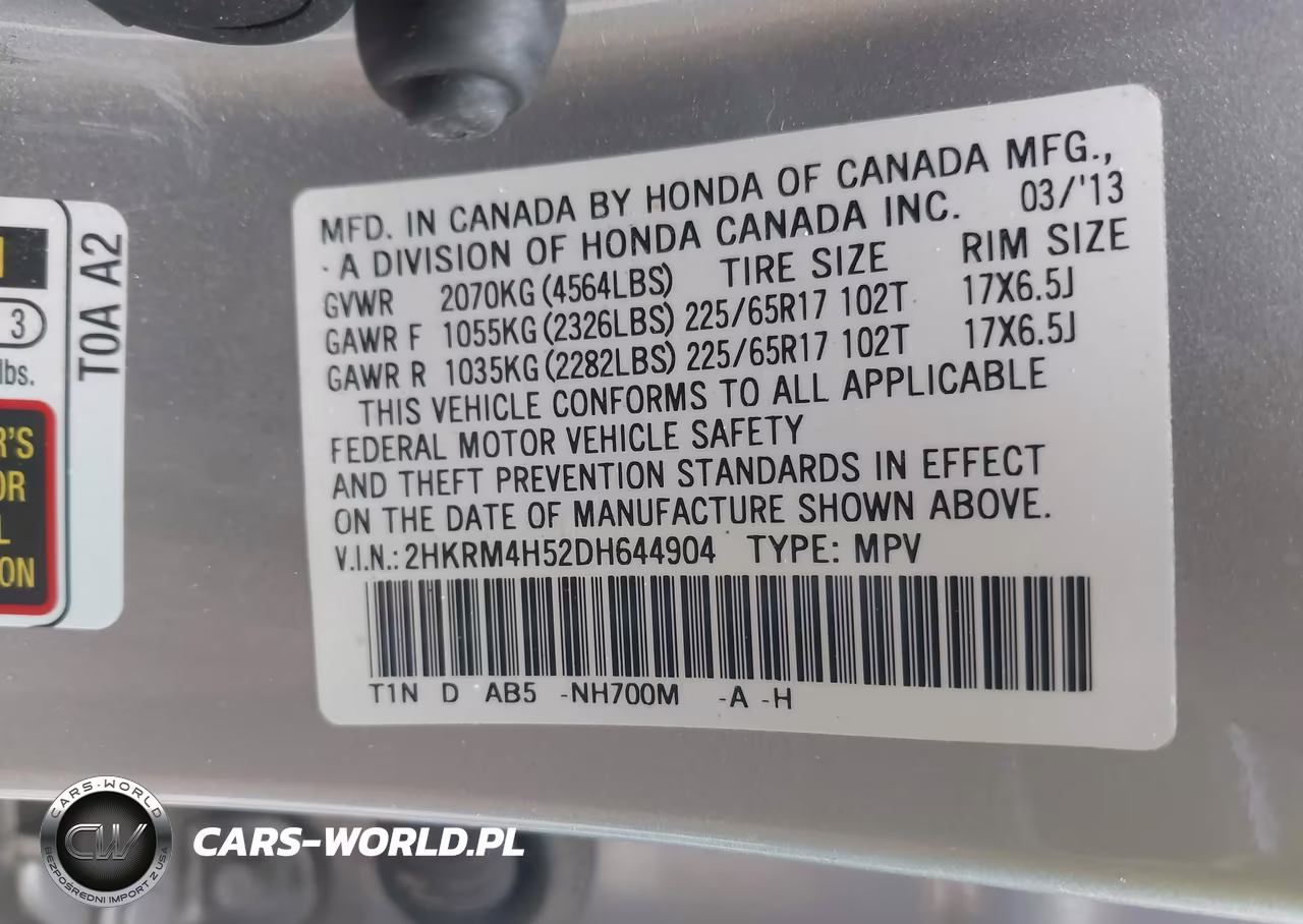 2013 Honda Cr-V Ex VIN:2HKRM4H52DH644904 - 9