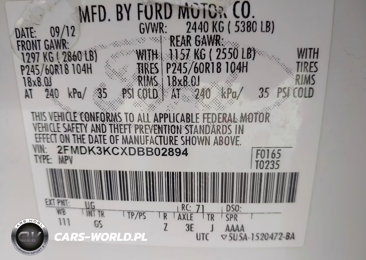 2013 Ford Edge Limited VIN:2FMDK3KCXDBB02894 - 9