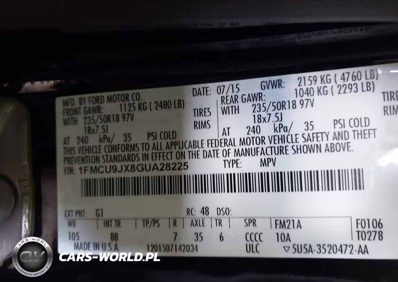 2016 Ford Escape Titanium VIN:1FMCU9JX8GUA28225 - 9