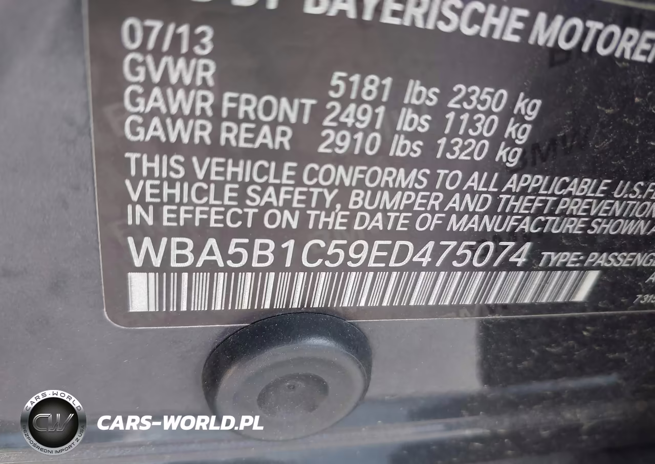 2014 BMW 535I VIN:WBA5B1C59ED475074 - 9