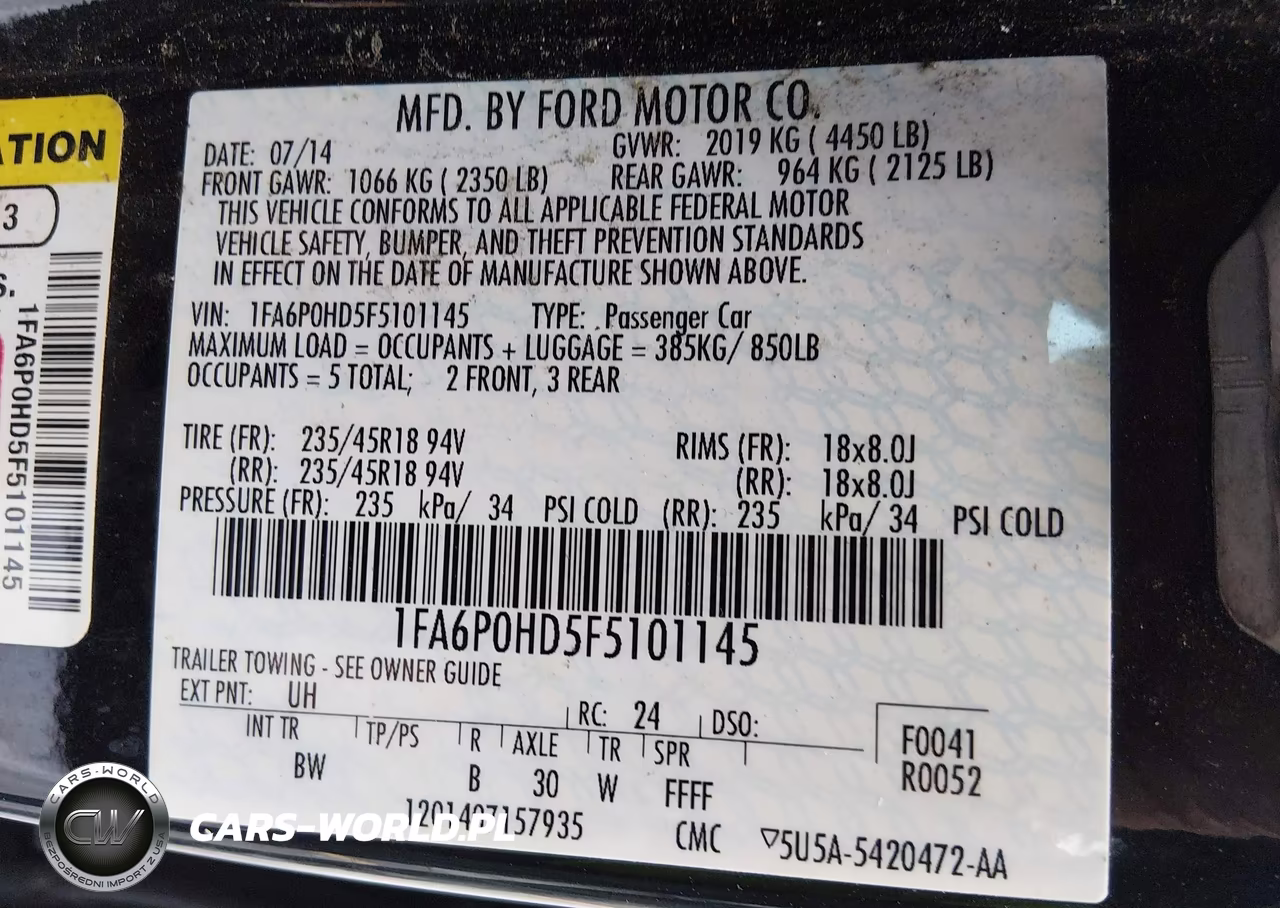 2015 Ford Fusion Se VIN:1FA6P0HD5F5101145 - 9