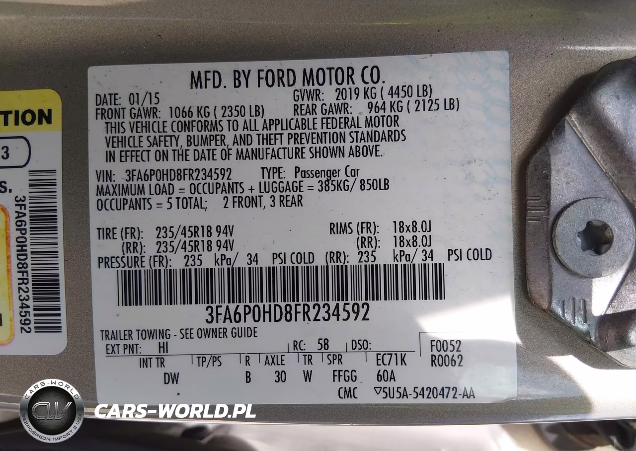 2015 Ford Fusion Se VIN:3FA6P0HD8FR234592 - 9