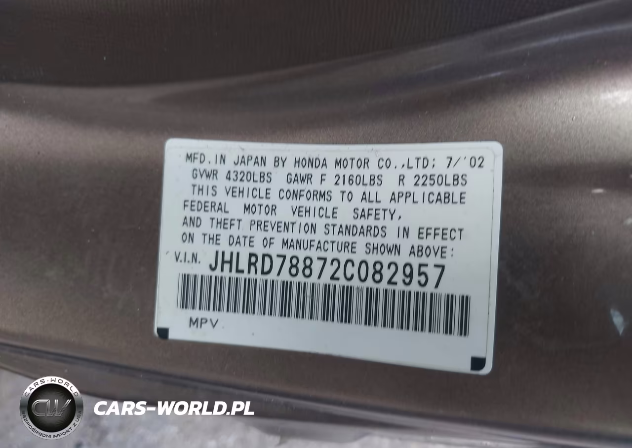 2002 Honda Cr-V Ex VIN:JHLRD78872C082957 - 9