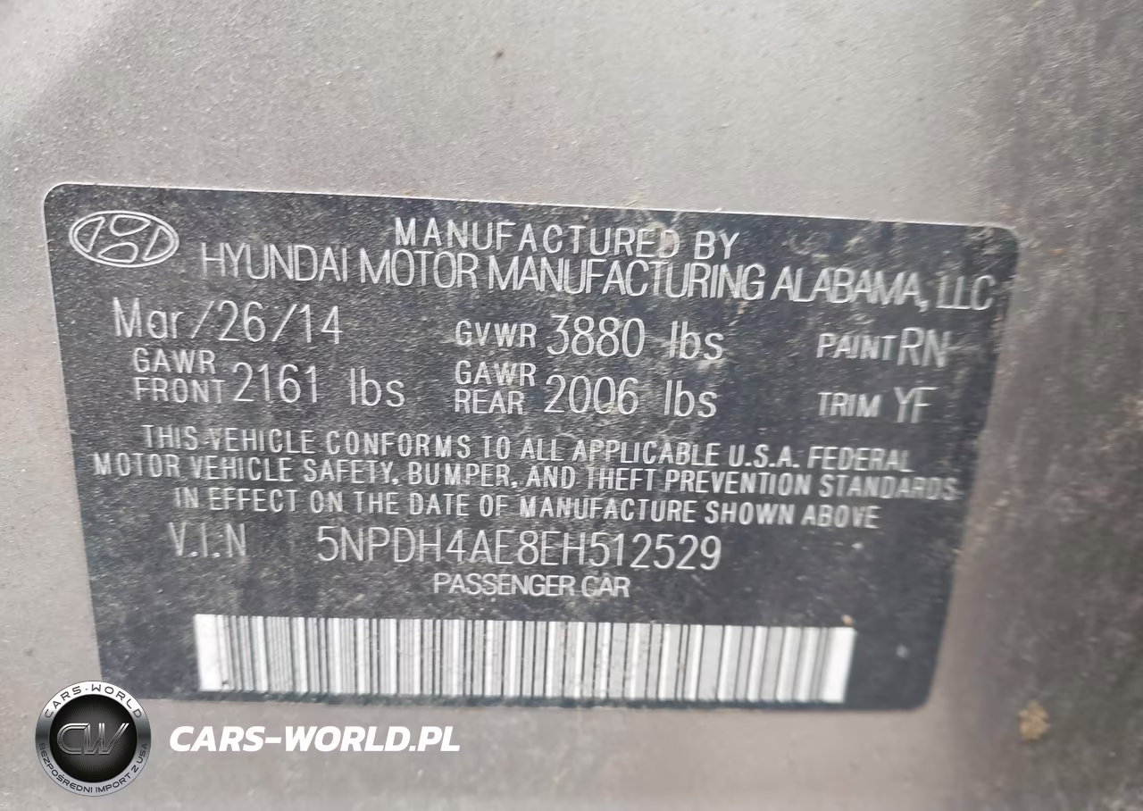 2014 Hyundai Elantra Se VIN:5NPDH4AE8EH512529 - 9