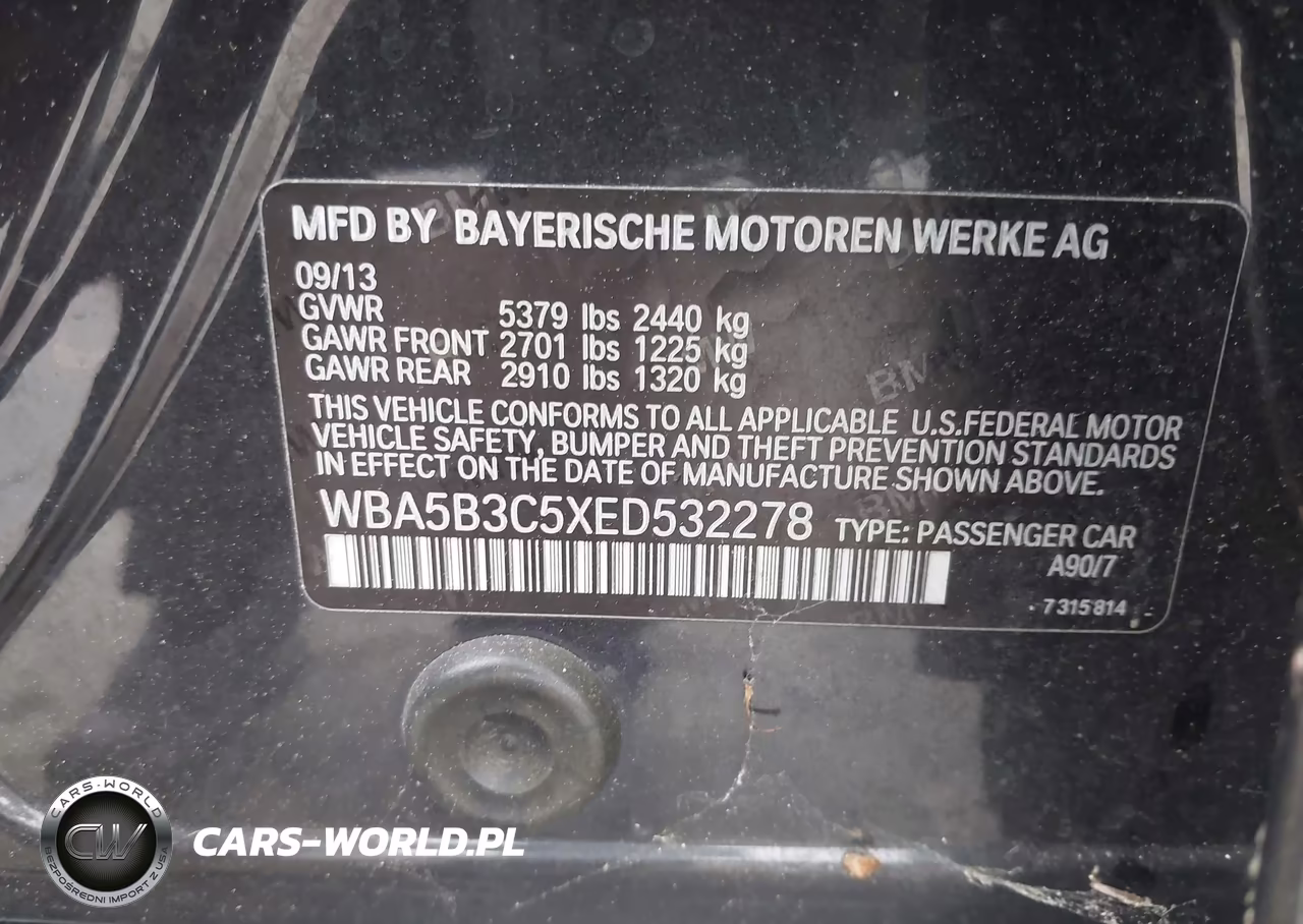 2014 BMW 535I xDrive VIN:WBA5B3C5XED532278 - 9