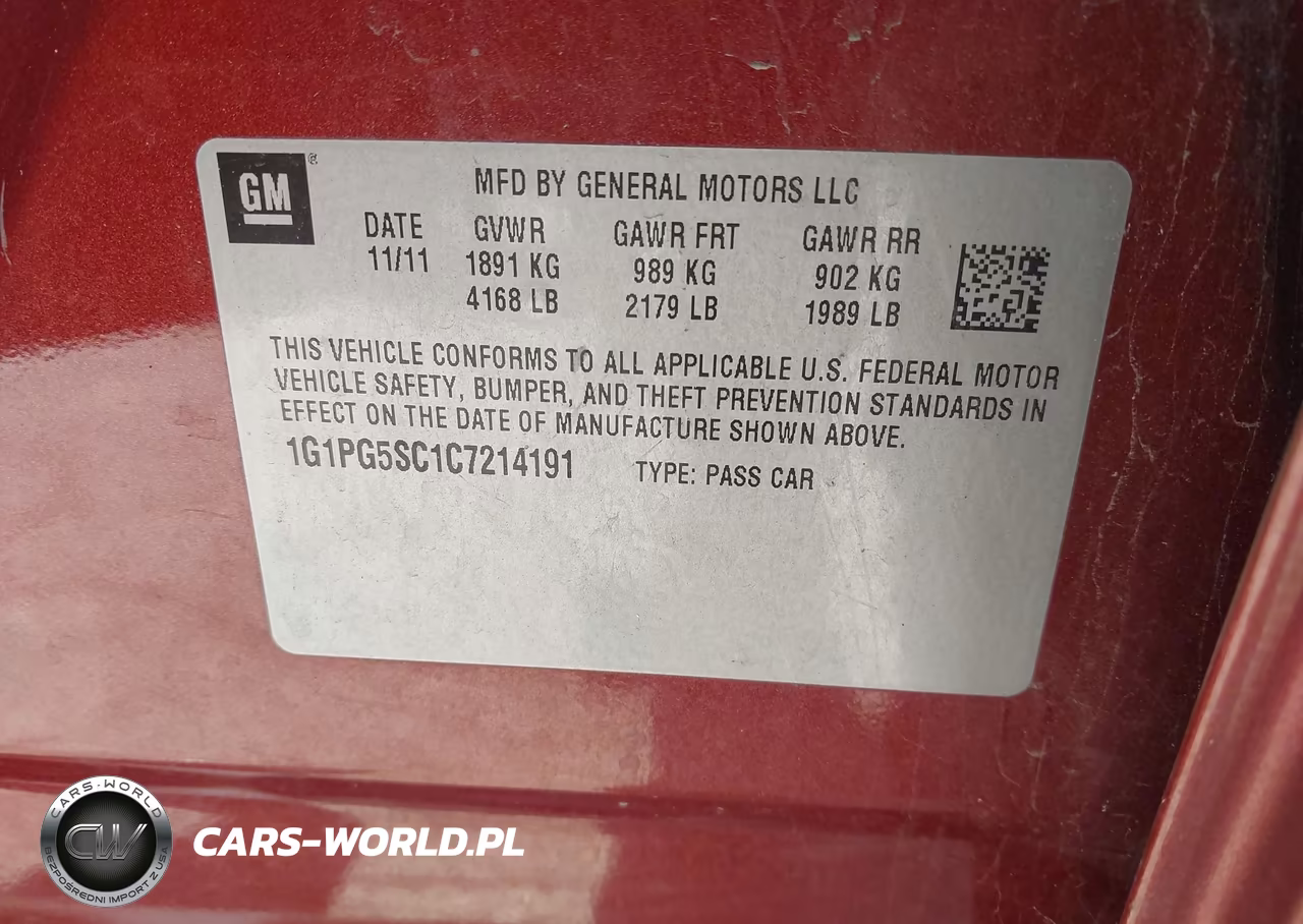 2012 Chevrolet Cruze 2Lt VIN:1G1PG5SC1C7214191 - 9