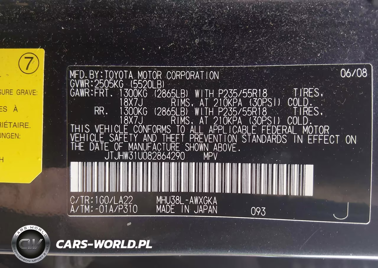 2008 Lexus Rx 400H VIN:JTJHW31U082864290 - 9