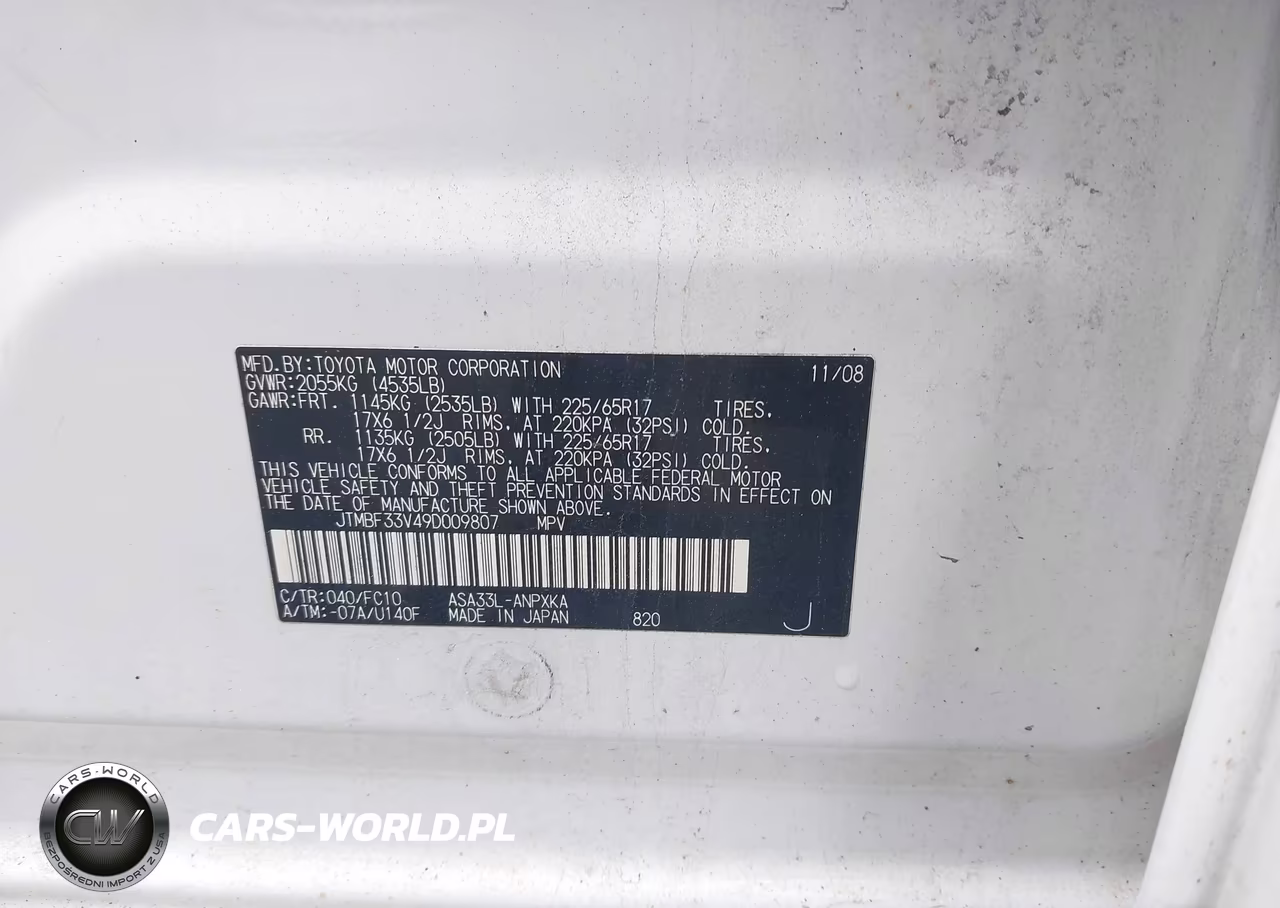 2009 Toyota Rav4 VIN:JTMBF33V49D009807 - 9