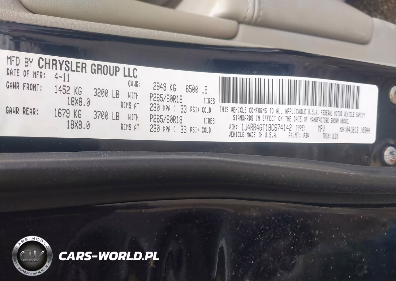 2011 Jeep Grand Cherokee Laredo VIN:1J4RR4GT1BC674142 - 9