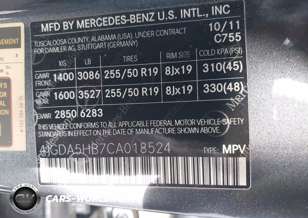 2012 Mercedes-Benz Ml 350 4Matic VIN:4JGDA5HB7CA018524 - 9