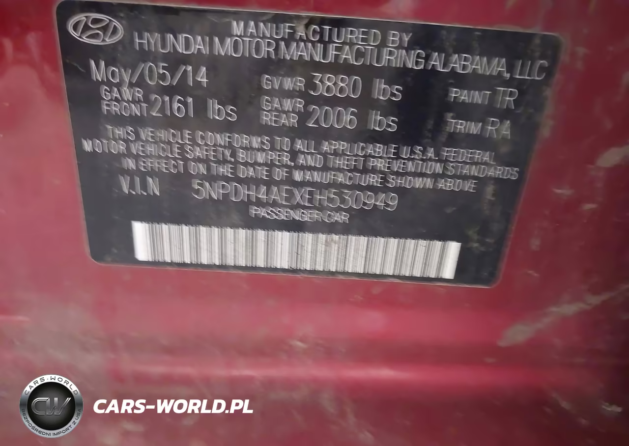 2014 Hyundai Elantra Se VIN:5NPDH4AEXEH530949 - 9