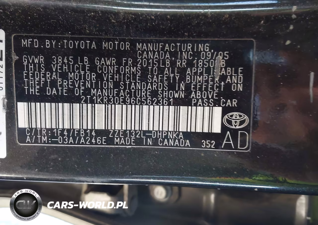 2006 Toyota Matrix Xr VIN:2T1KR30E96C562361 - 9