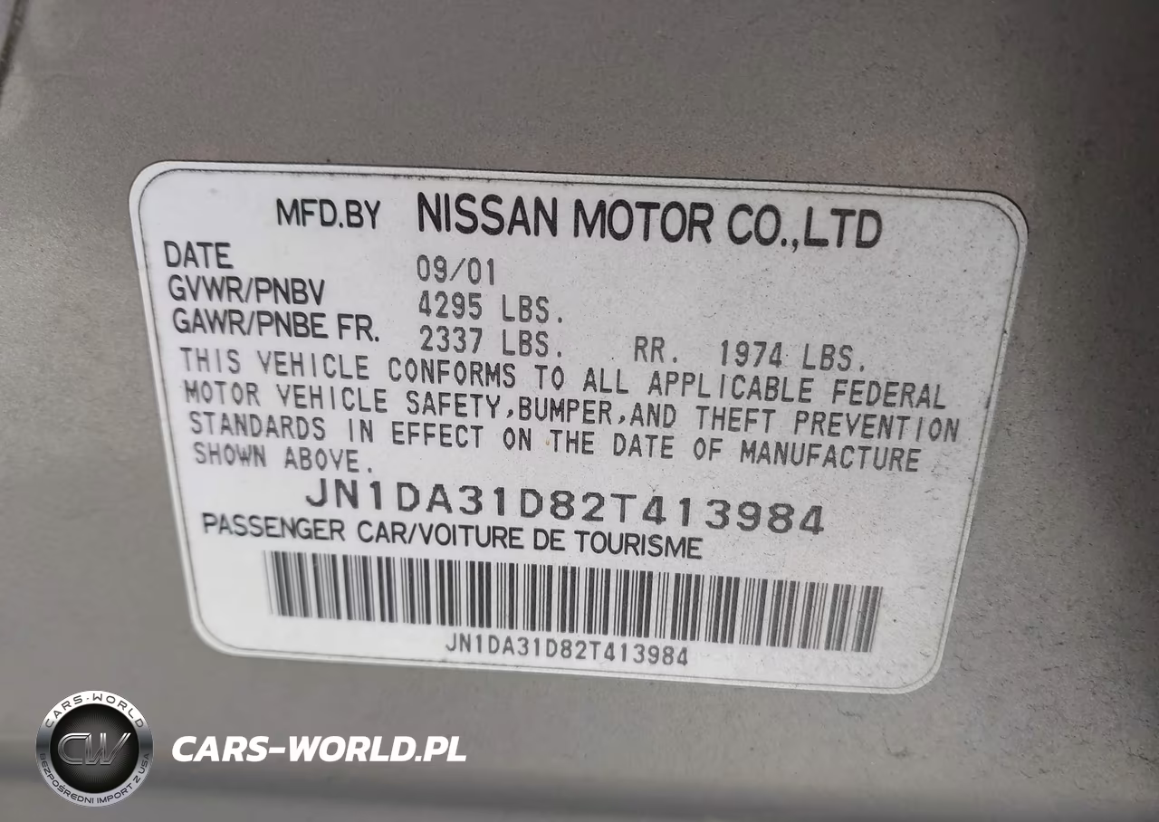 2002 Nissan Maxima Gxe VIN:JN1DA31D82T413984 - 9