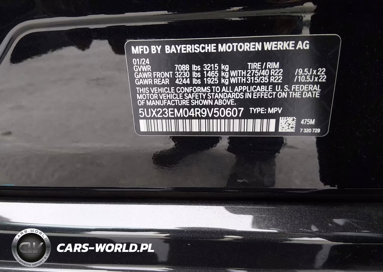 2024 BMW X7 xDrive40I VIN:5UX23EM04R9V50607 - 9