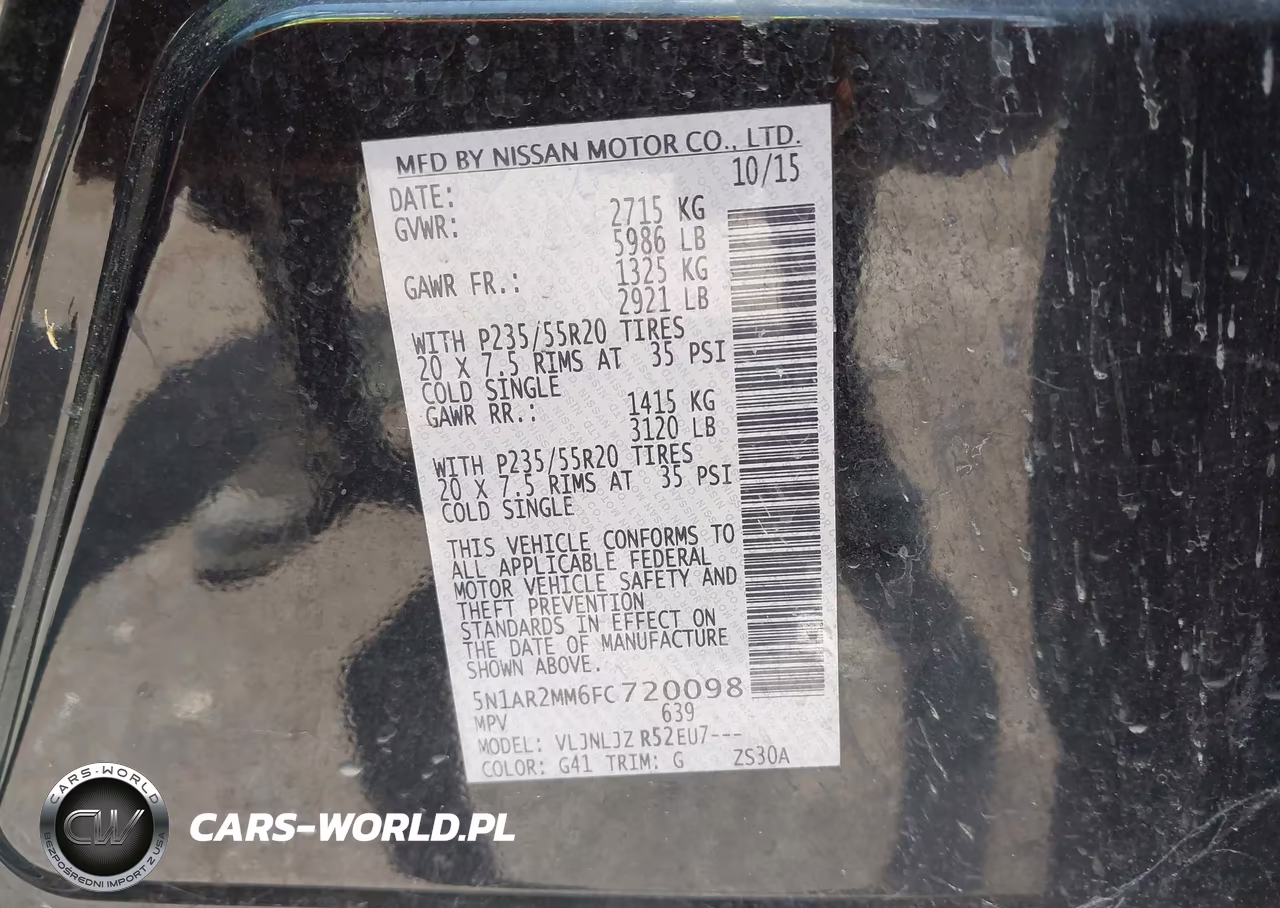 2015 Nissan Pathfinder Platinum VIN:5N1AR2MM6FC720098 - 9