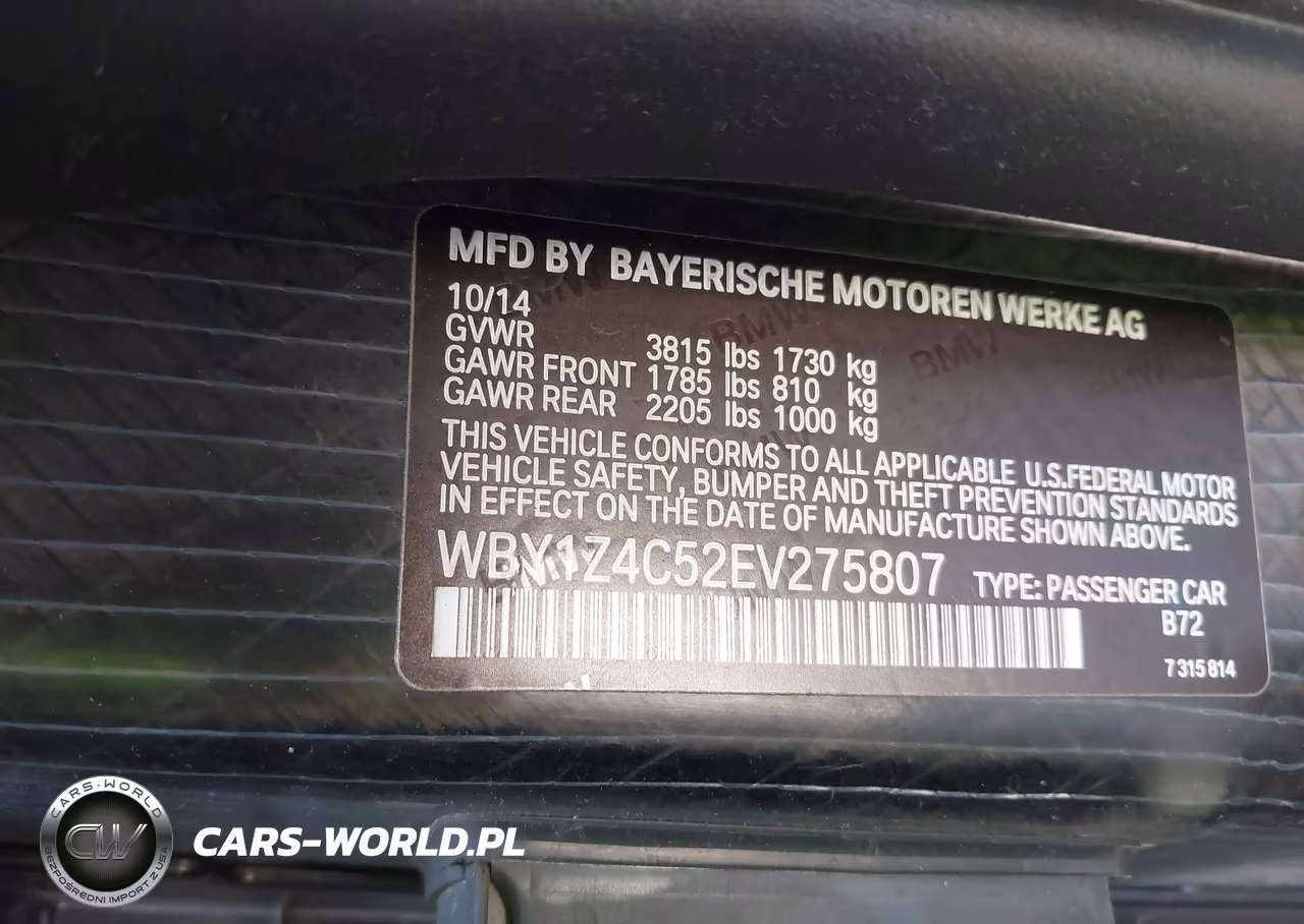 2014 BMW I3 Base W-Range Extender VIN:WBY1Z4C52EV275807 - 9