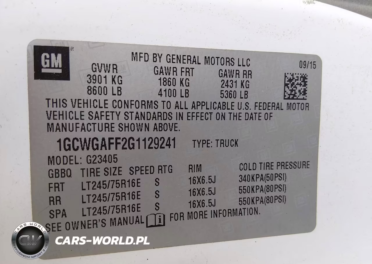 2016 Chevrolet Express 2500 Work Van VIN:1GCWGAFF2G1129241 - 9