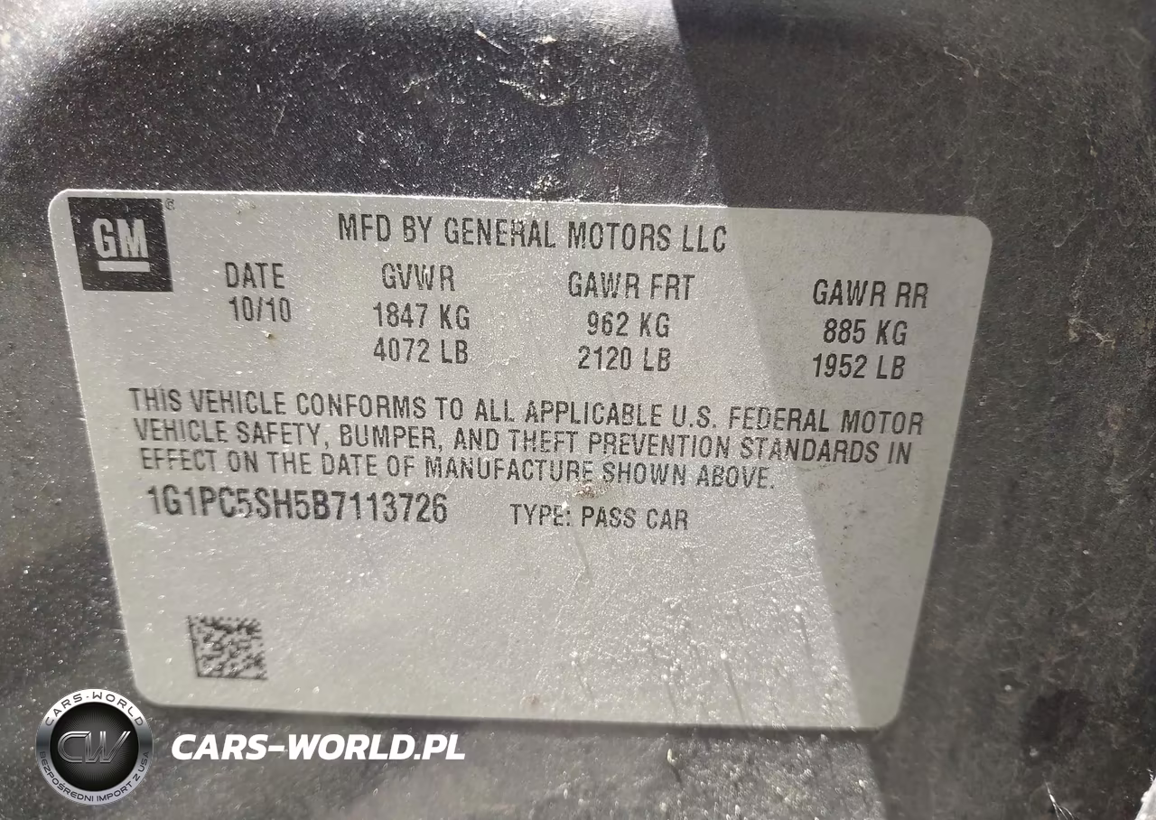2011 Chevrolet Cruze Ls VIN:1G1PC5SH5B7113726 - 9