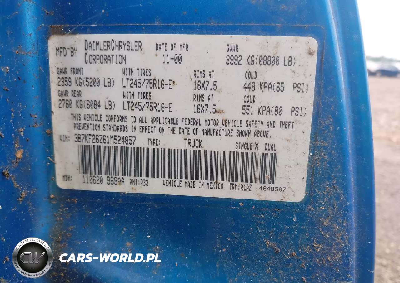 2001 Dodge Ram 2500 St VIN:3B7KF26Z61M524857 - 9