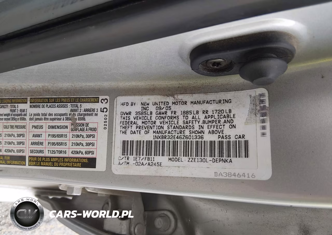2006 Toyota Corolla Le VIN:1NXBR32E46Z601336 - 9
