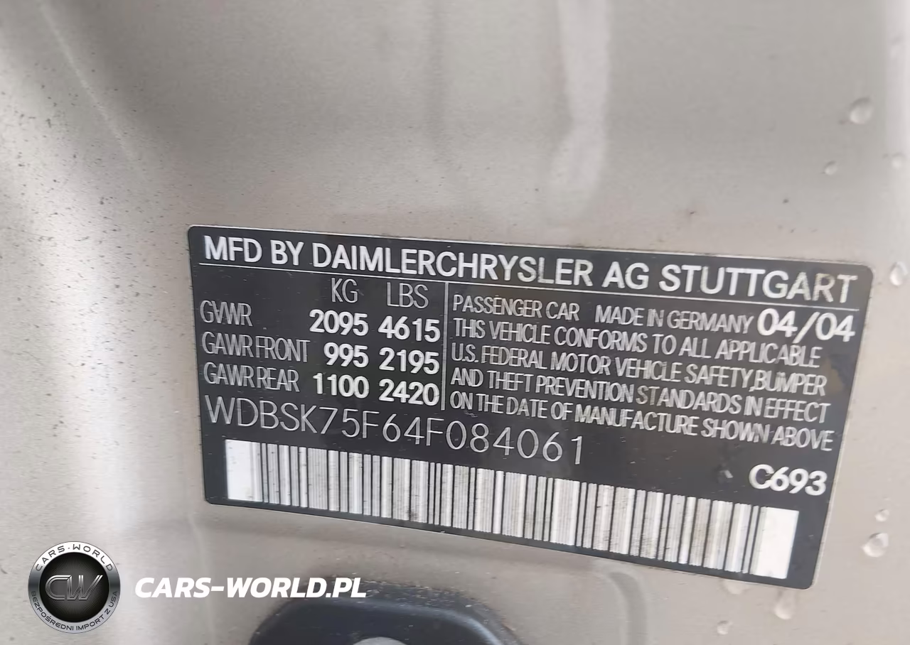 2004 Mercedes-Benz Sl 500 VIN:WDBSK75F64F084061 - 9