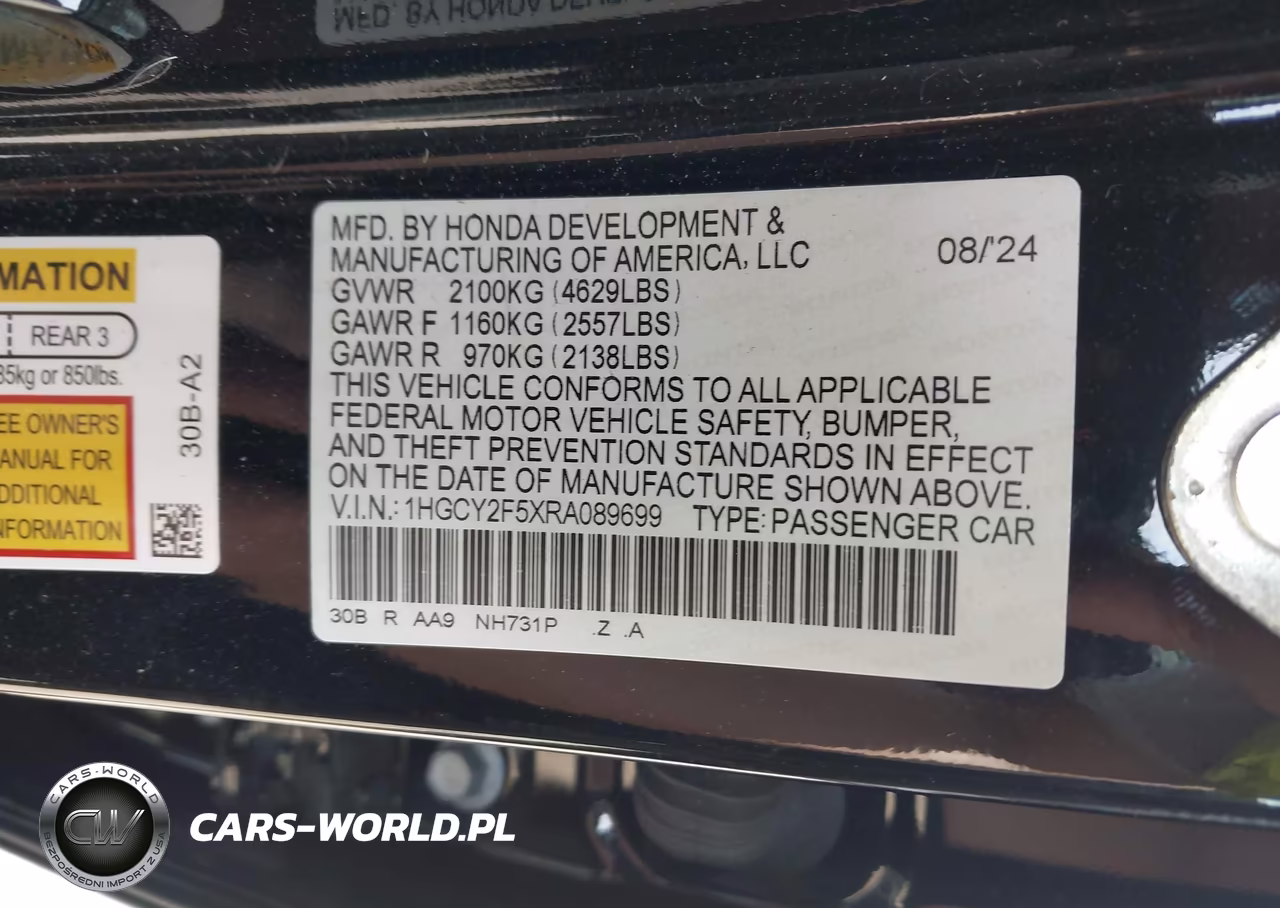 2024 Honda Accord Hybrid Sport VIN:1HGCY2F5XRA089699 - 9