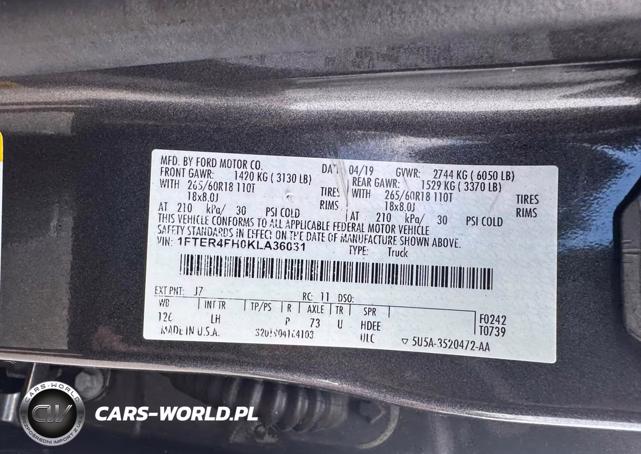 2019 Ford Ranger Xl VIN:1FTER4FH0KLA36031 - 9