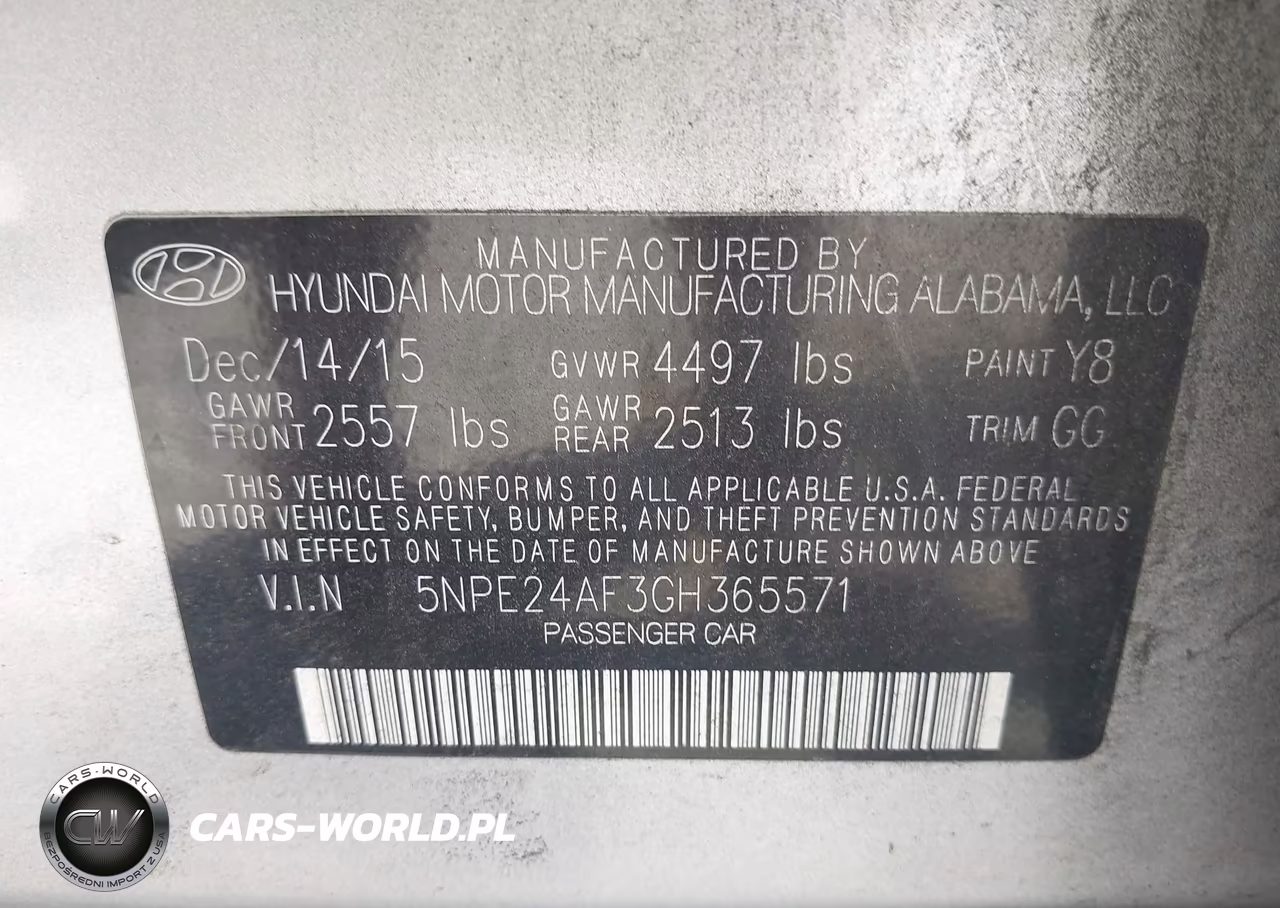 2016 Hyundai Sonata Se VIN:5NPE24AF3GH365571 - 9