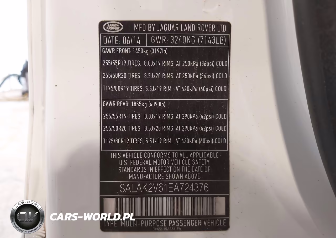 2014 Land Rover Lr4 VIN:SALAK2V61EA724376 - 9