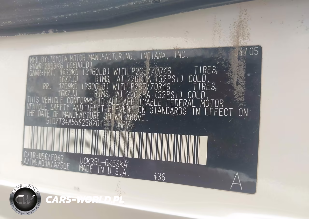 2005 Toyota Sequoia Sr5 V8 VIN:5TDZT34A55S258201 - 9
