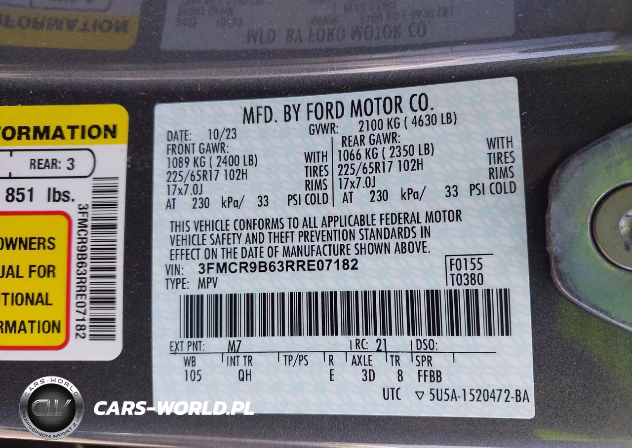 2024 Ford Bronco Sport Big Bend VIN:3FMCR9B63RRE07182 - 9