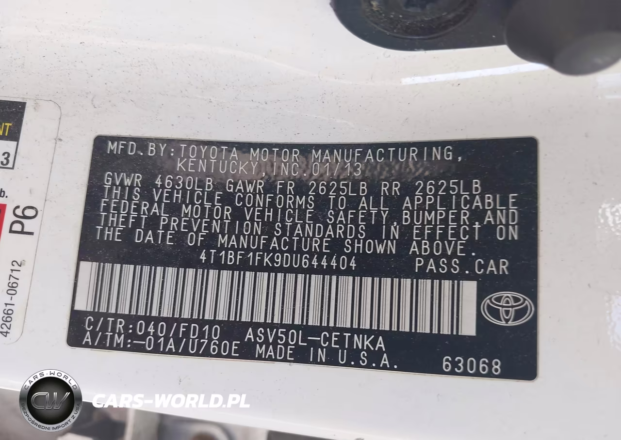 2013 Toyota Camry Le VIN:4T1BF1FK9DU644404 - 9