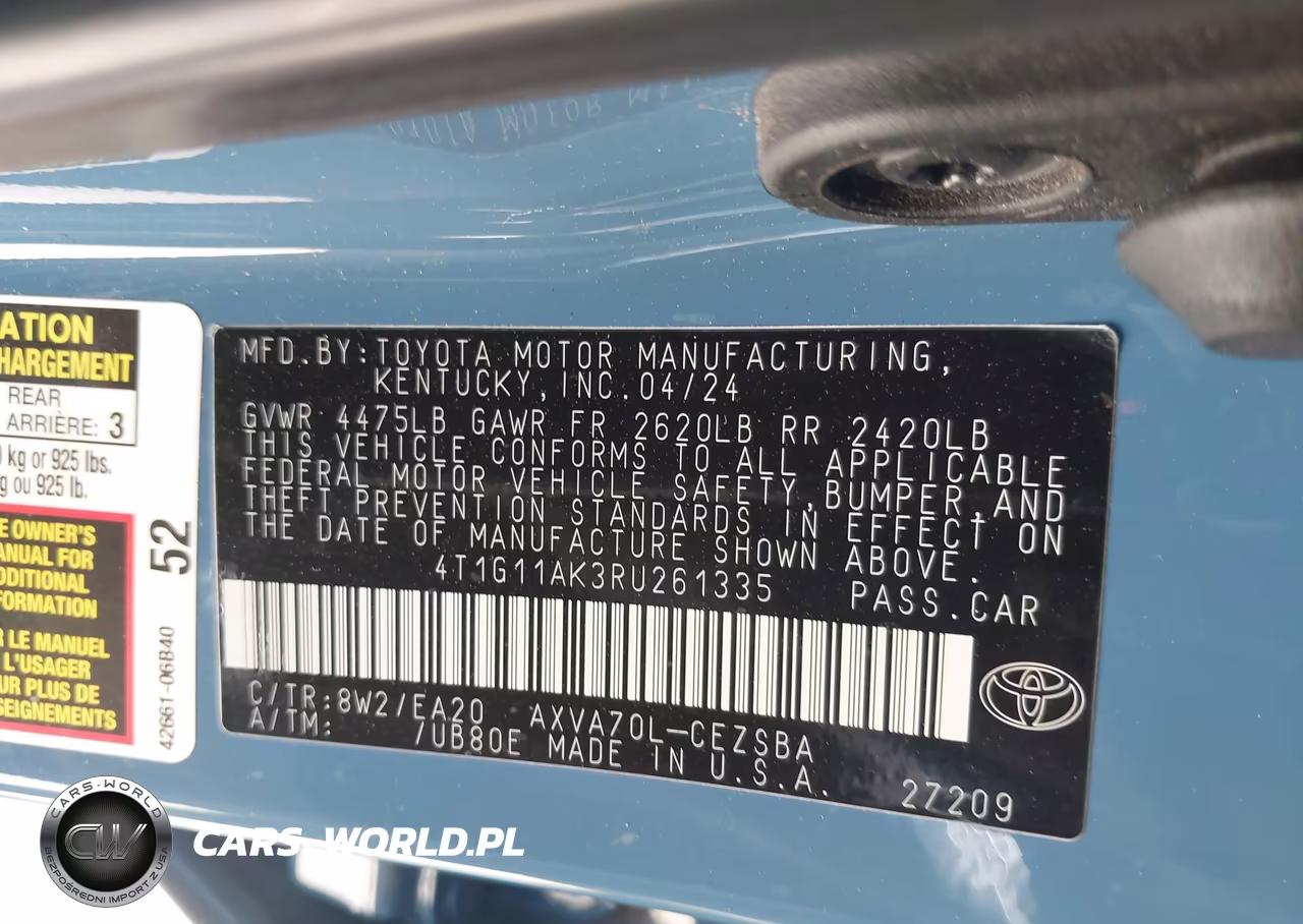 2024 Toyota Camry Se VIN:4T1G11AK3RU261335 - 9