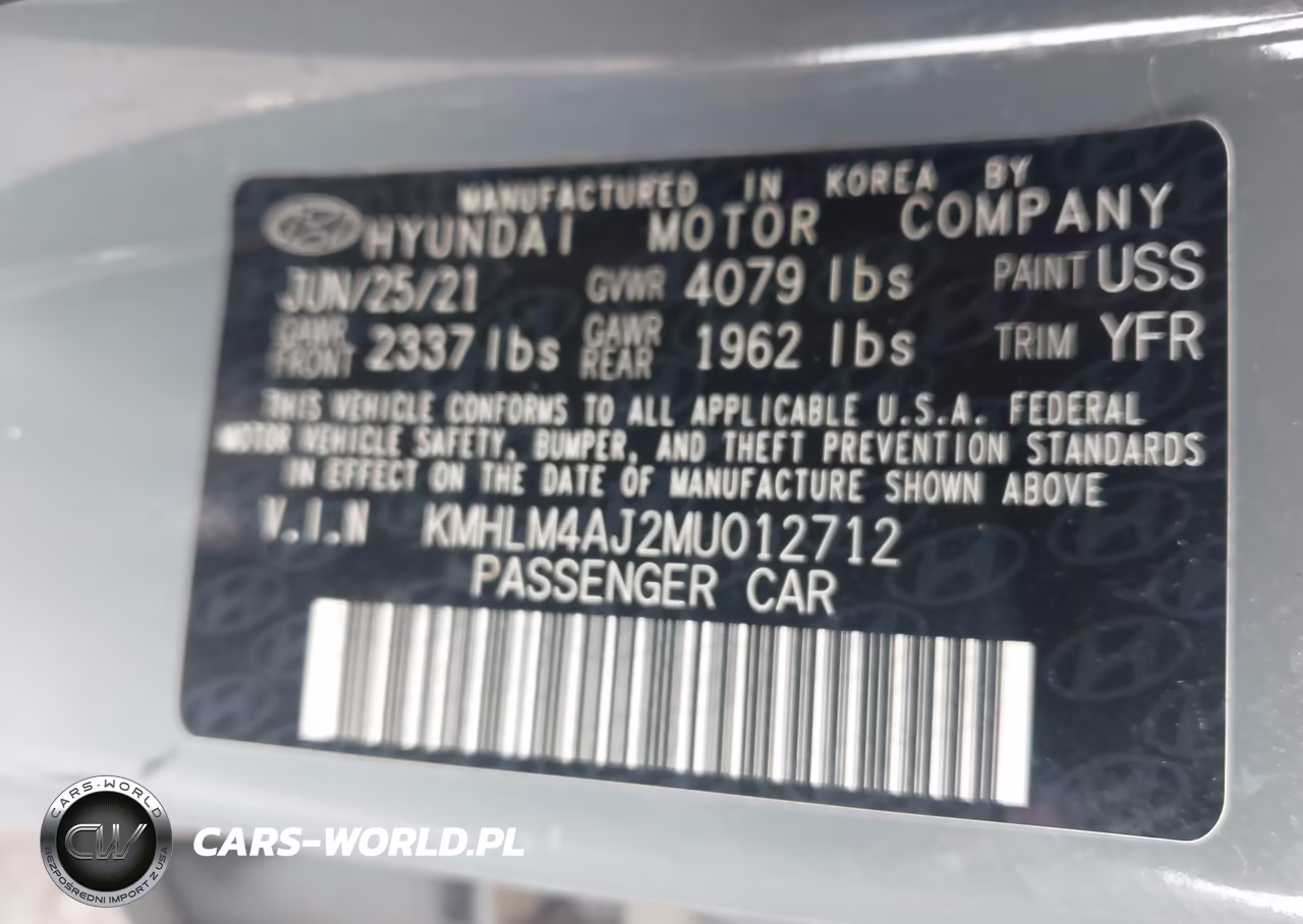 2021 Hyundai Elantra Hybrid Blue VIN:KMHLM4AJ2MU012712 - 9