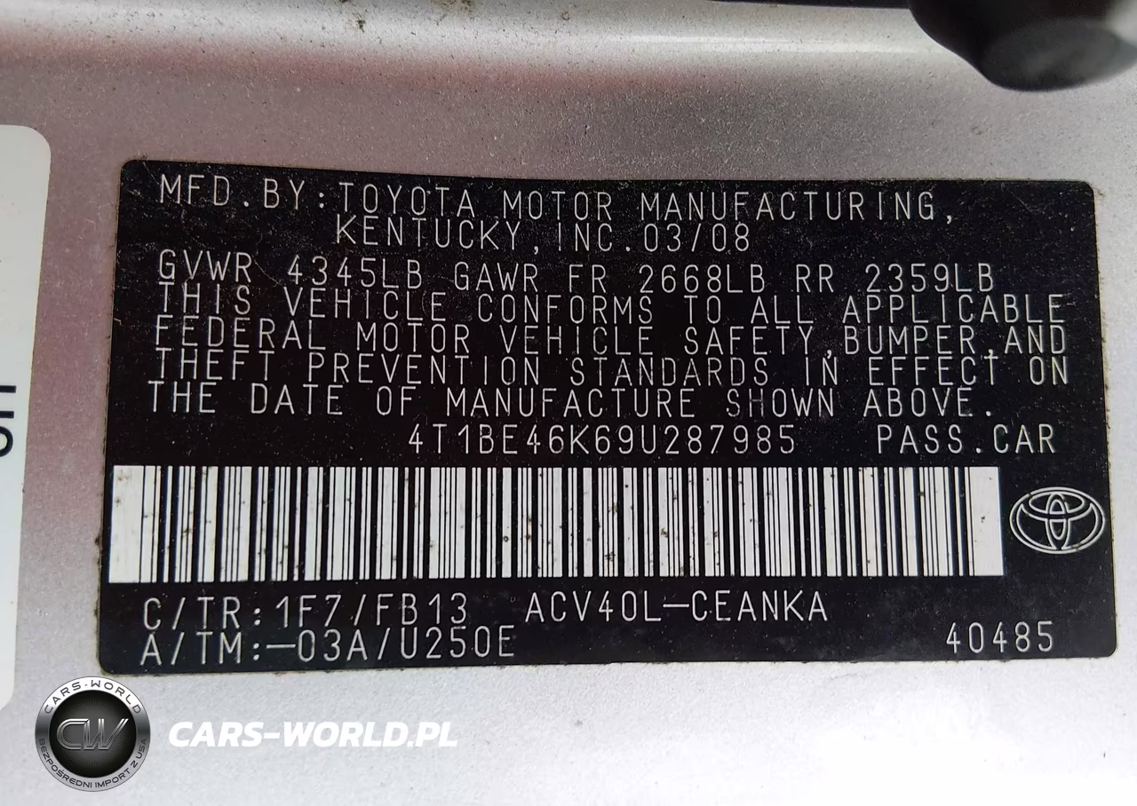 2009 Toyota Camry Le VIN:4T1BE46K69U287985 - 9