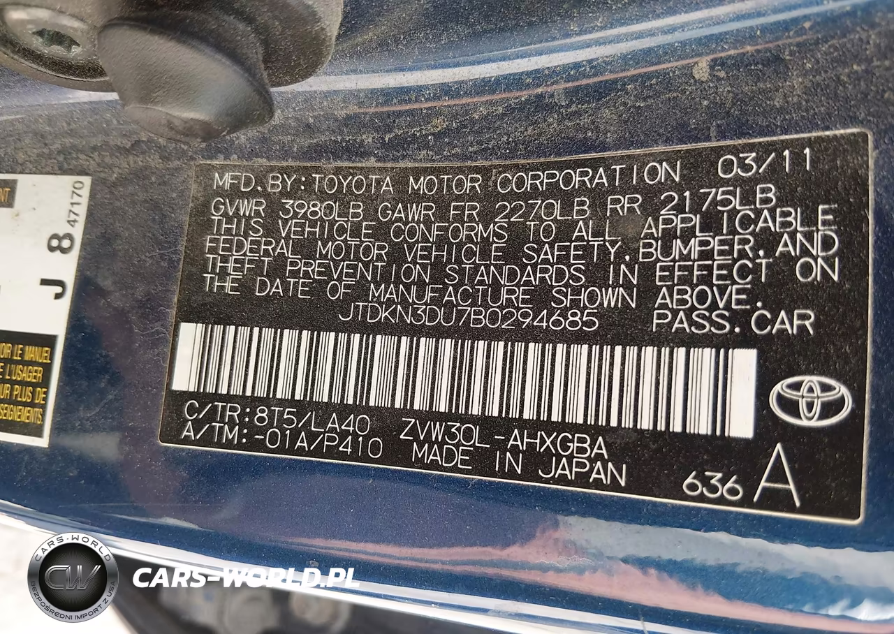 2011 Toyota Prius Four VIN:JTDKN3DU7B0294685 - 9