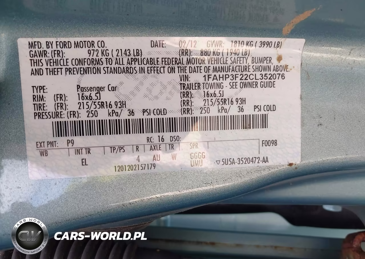 2012 Ford Focus Se VIN:1FAHP3F22CL352076 - 9
