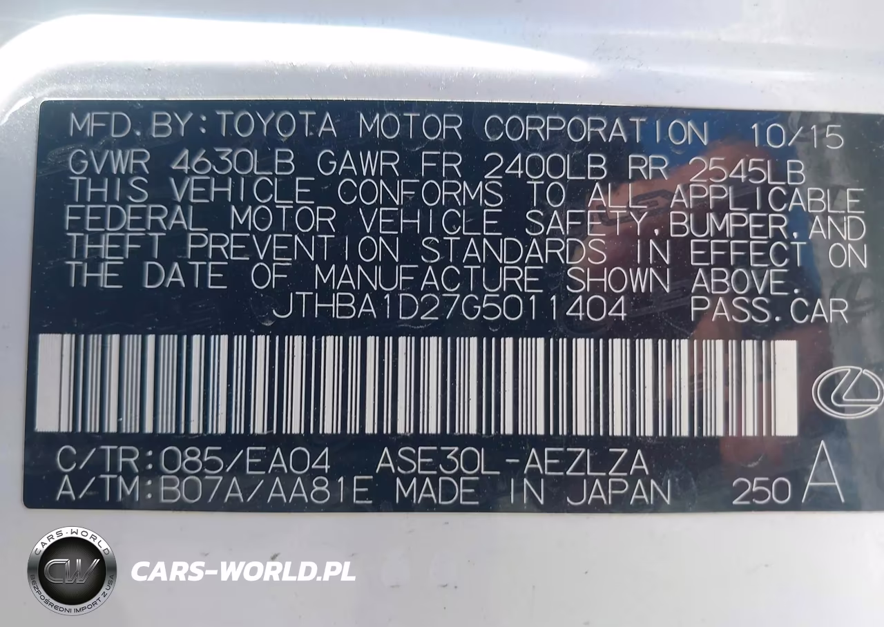 2016 Lexus Is 200T VIN:JTHBA1D27G5011404 - 9